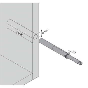 TIP-ON Blum 956A1004 z płytką magnetyczną długi szary